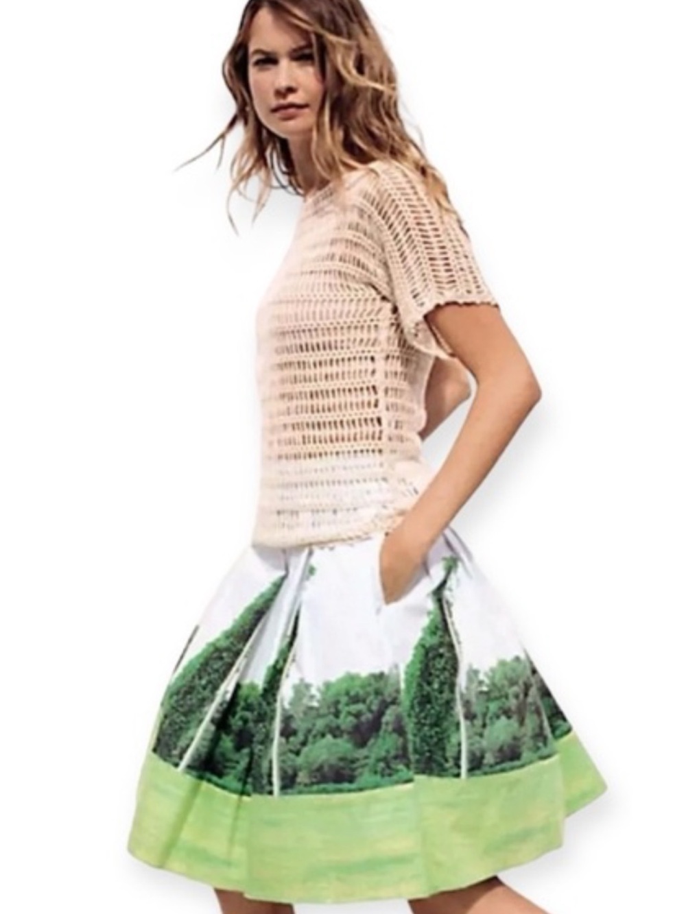 Anthropologie Sarah Ball Photography Kudzu Skirt Green